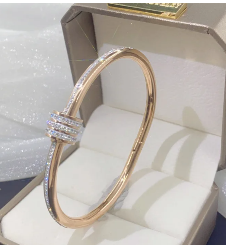 Stackable Pavé Bangle Set — Waterproof, Tarnish-Free (Rose Gold, Gold, Silver)
