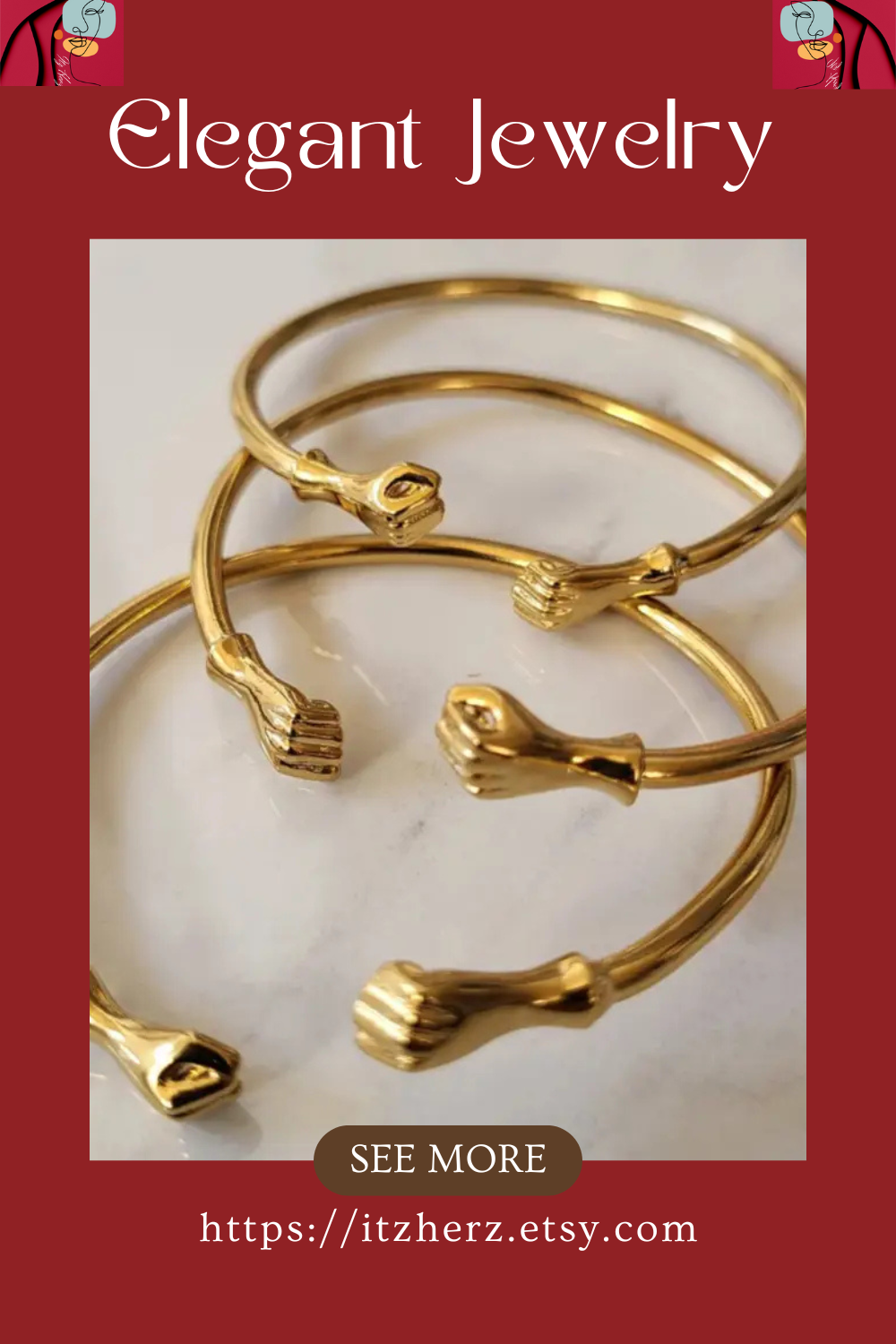 18k Gold Platted Power Fist Gold Bangle – Symbol of Strength, Unity & Freedom | Afro-Inspired Jewelry