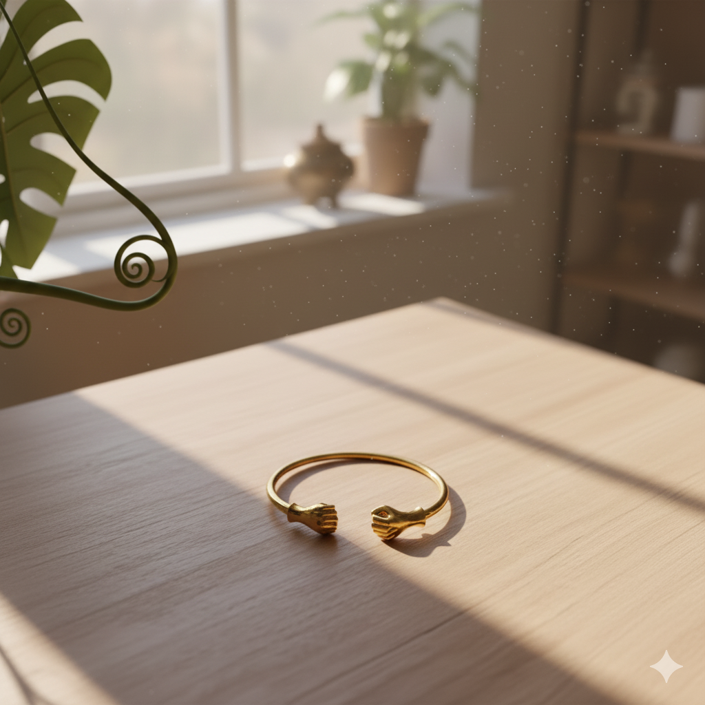 18k Gold Platted Power Fist Gold Bangle – Symbol of Strength, Unity & Freedom | Afro-Inspired Jewelry