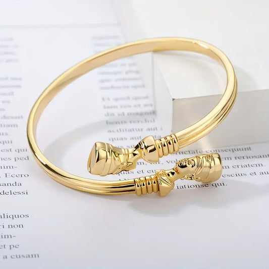 Nefertiti Gold Bangle Bracelet Elegant Egyptian Queen Jewelry Gift for Her