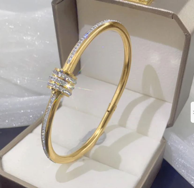 Stackable Pavé Bangle Set — Waterproof, Tarnish-Free (Rose Gold, Gold, Silver)