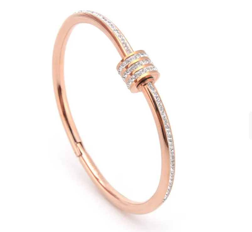 Stackable Pavé Bangle Set — Waterproof, Tarnish-Free (Rose Gold, Gold, Silver)