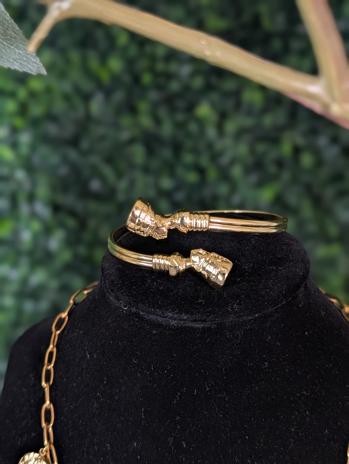 Nefertiti Cuff Bangle Set, 18K Gold Over Brass, Enamel Geometric Bracelet, Egyptian Jewelry